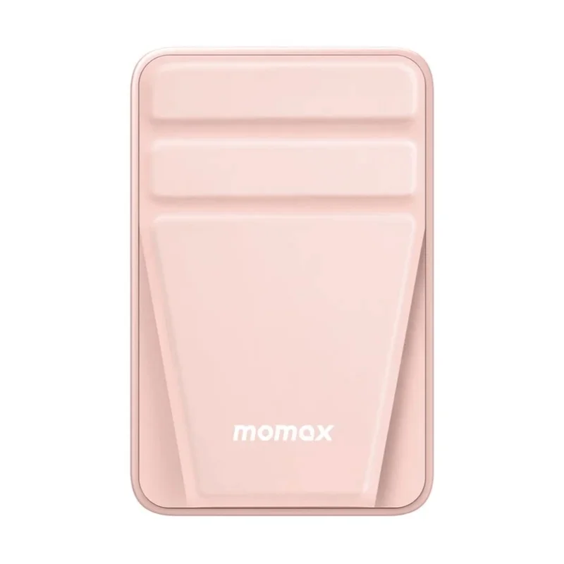 شاحن Momax Q.Mag Power 15 اللاسلكي المغناطيسي مع حامل 10000mAh وردي 3102