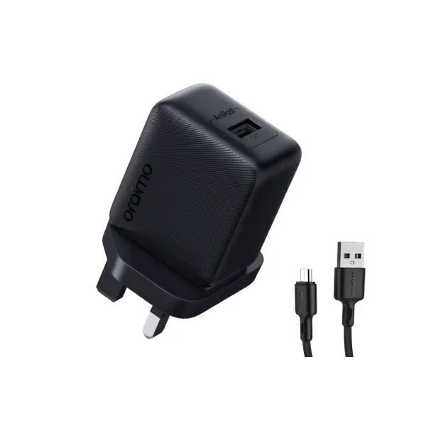 طقم شاحن Oraimo بتقنية ™AniFast مع كابل Micro USB - OCW-5184U+M53(Black)