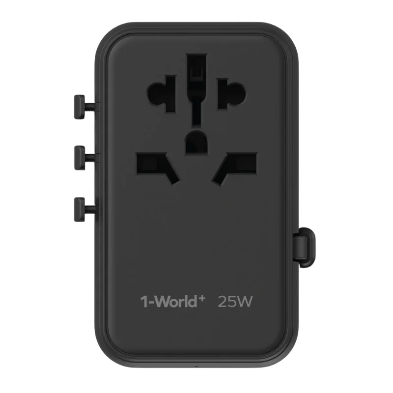 شاحن Momax World+ 25W مع 3 منافذ وكابل USB-C مدمج - 3552