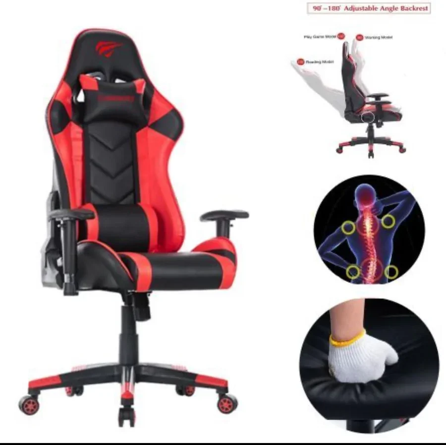 كرسي ألعاب هافت GC932 أسود وأحمر - تصميم مريح ودعم كامل GC932-Black+Red