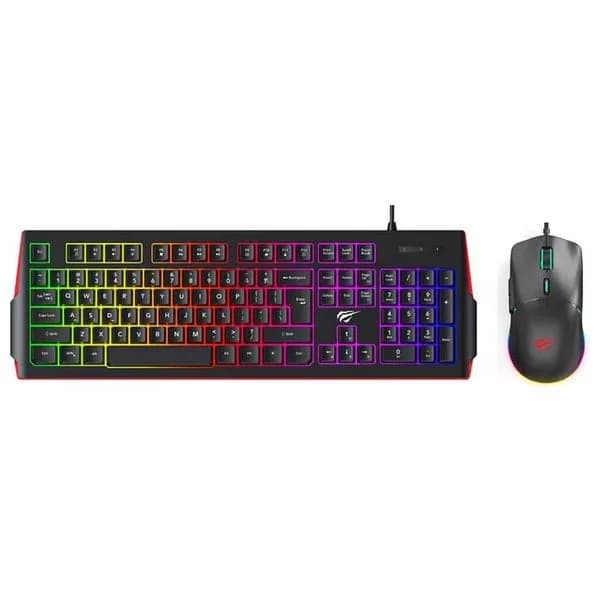 كيبورد وماوس هافيت جيمينج جيم نوت بإضاءة متعددة - HVKB-KB866CM-AR-BR