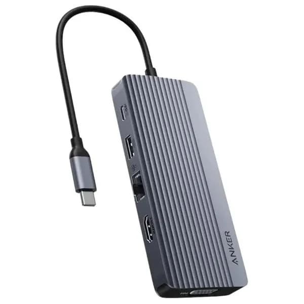أنكر هاب USB-C 10 في 1 بشاشتين رمادي 5957