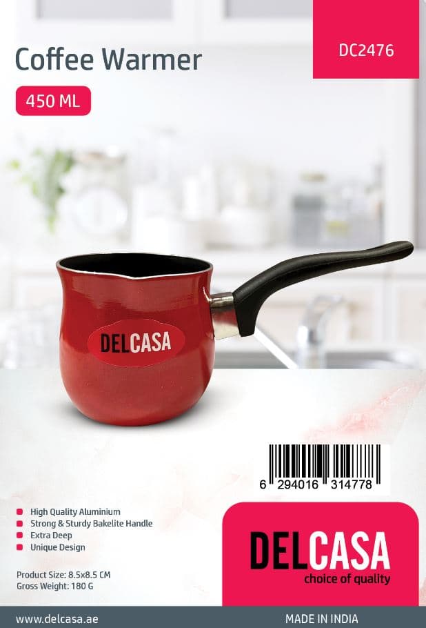 دفاية قهوة بسعة 450 مل للاستخدام المنزلي أو المكتبي مع تصميم عملي من DELCASA DC2476 — 3