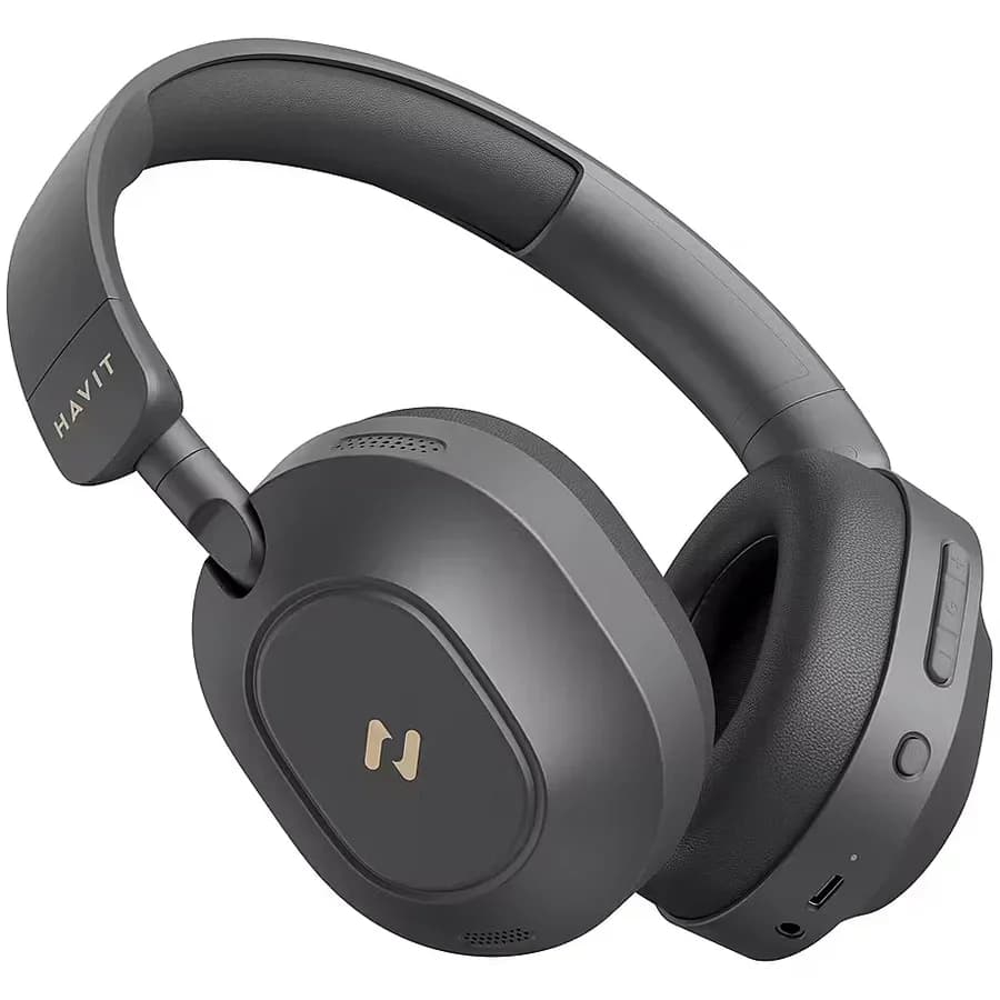 سماعة بلوتوث Havit H668BT مع خاصية إلغاء الضوضاء ANC ومنفذ Type-C - أسود H668BT-Black