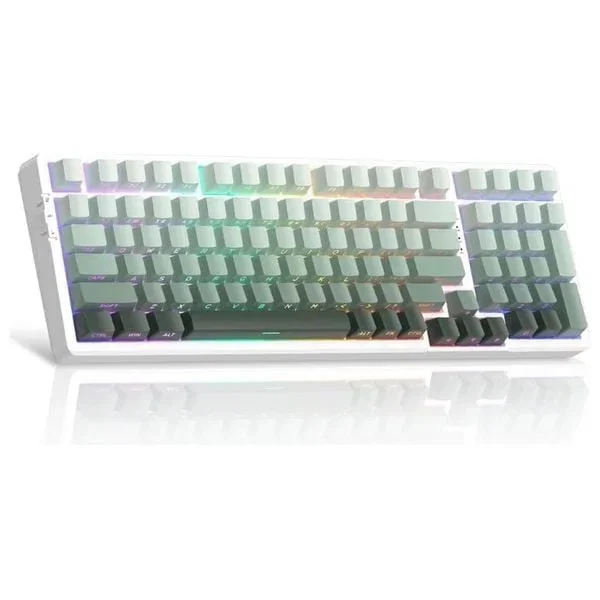 كيبورد ميكانيكي لاسلكي احترافي للألعاب والبرمجة - Light100-WHITEGREEN-BW-TRI