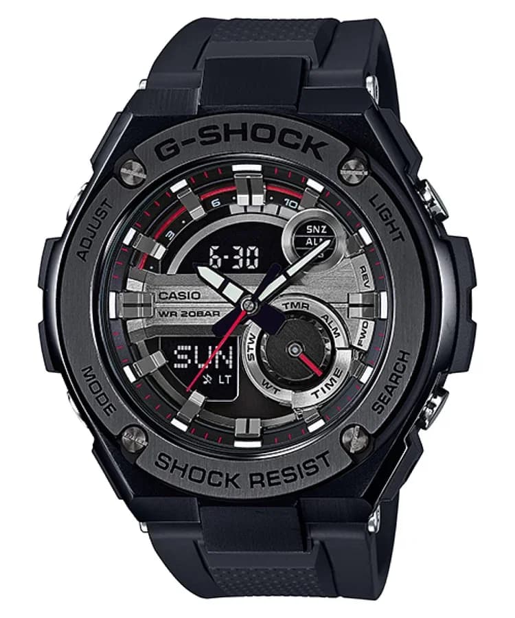 ساعة يد رجالية فاخرة من كاسيو G-STEEL GST-210B-1A9DR
