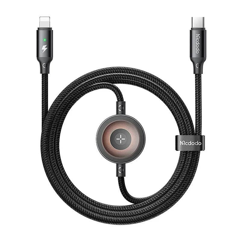 كيبل شحن 2 في 1 USB-C إلى Lightning مع شاحن لاسلكي لساعة أبل - CA-5680
