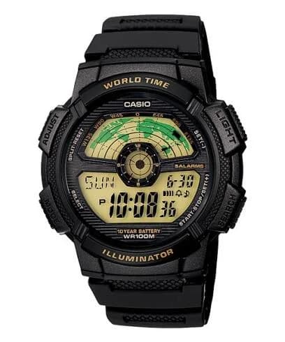 ساعة كاسيو AE-1100W-1BVDF الرقمية متعددة الوظائف بتصميم عصري ومتين