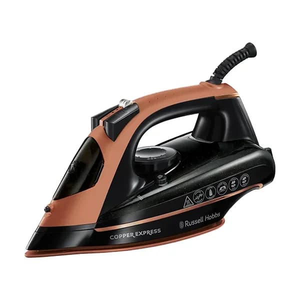 مكواة بخار نحاسية بتصميم عصري وقاعدة تسخين سريعة من RUSSELL HOBBS 23975-56 5038061104516
