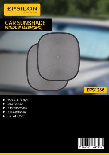 شبكة تظليل نوافذ السيارة قطعتين بحجم 44×36 سم باللون الأسود من EPSILON EPS1266 — 6
