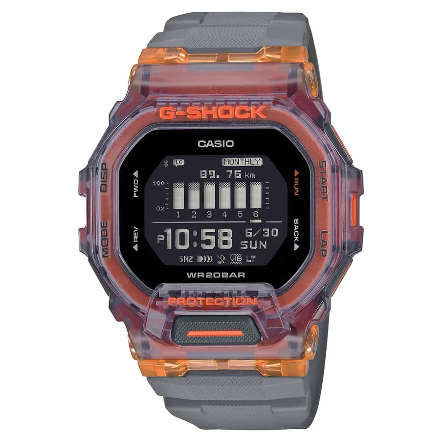 ساعة يد رياضية رقمية GBD-200SM-1A5DR بتصميم متوسط الحجم وخفيفة الوزن من CASIO 4549526313455