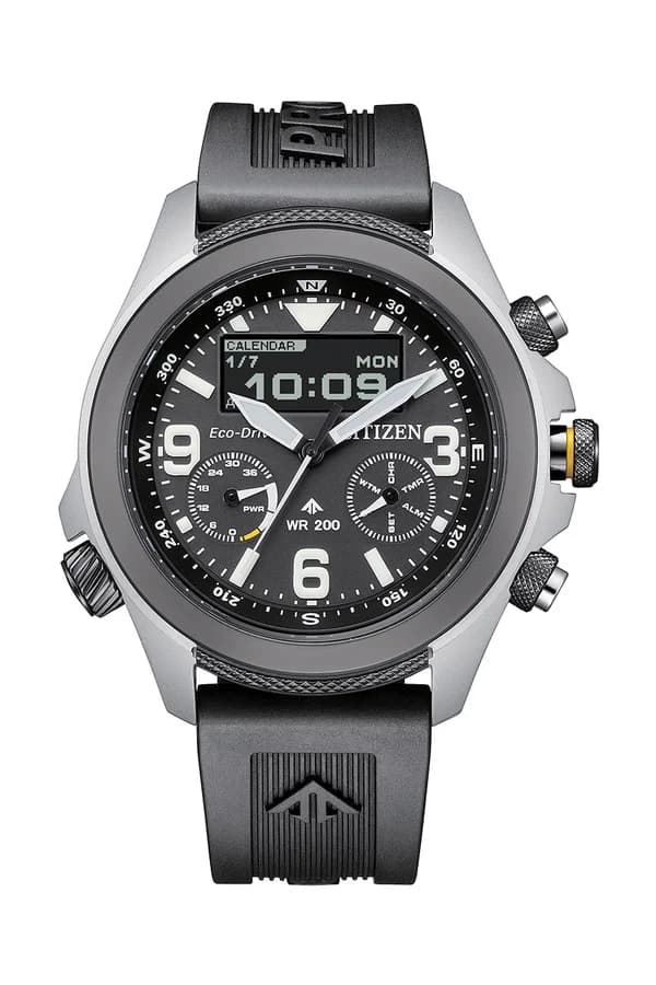 ساعة يد رجالية أنيقة بتقنية Eco-Drive من CITIZEN JV1007-07E