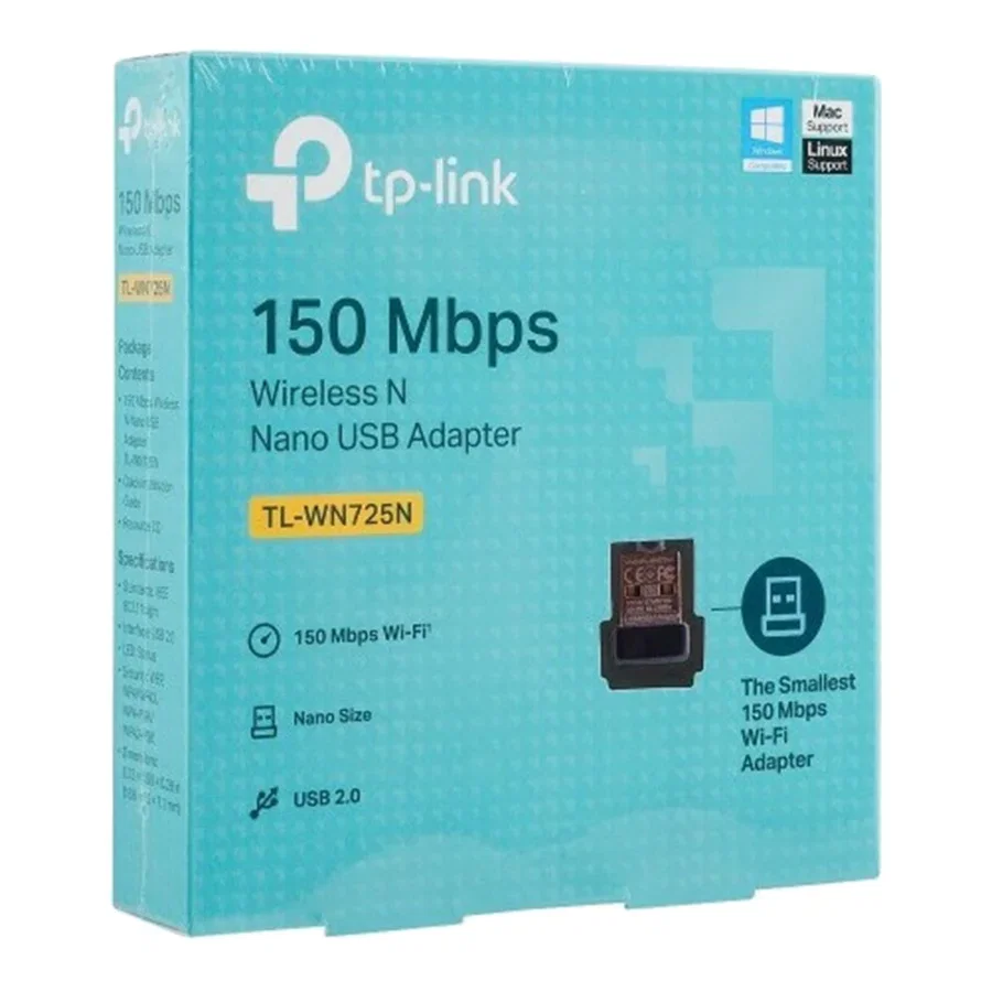 محول واي فاي USB صغير TP-LINK TL-WN725N بسرعة تصل إلى 150 ميجابت في الثانية - 250467 — 2