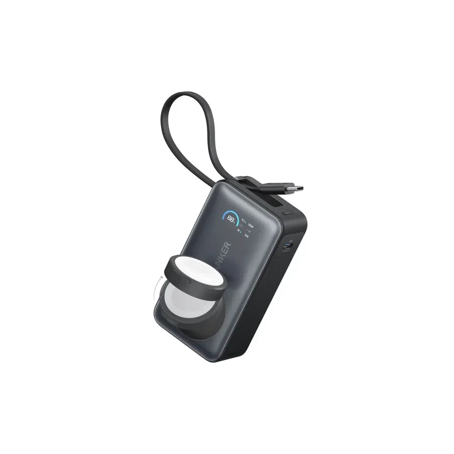 شاحن طوارئ أنكر MagGo Power Bank 10K mAh 35W للهواتف وساعة آبل - أسود - 5961