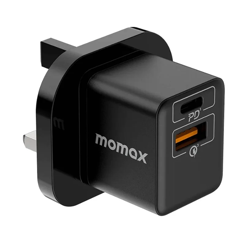 شاحن Momax One Plug 20W 2-Port Mini Charger UK Black - 2265 — 3