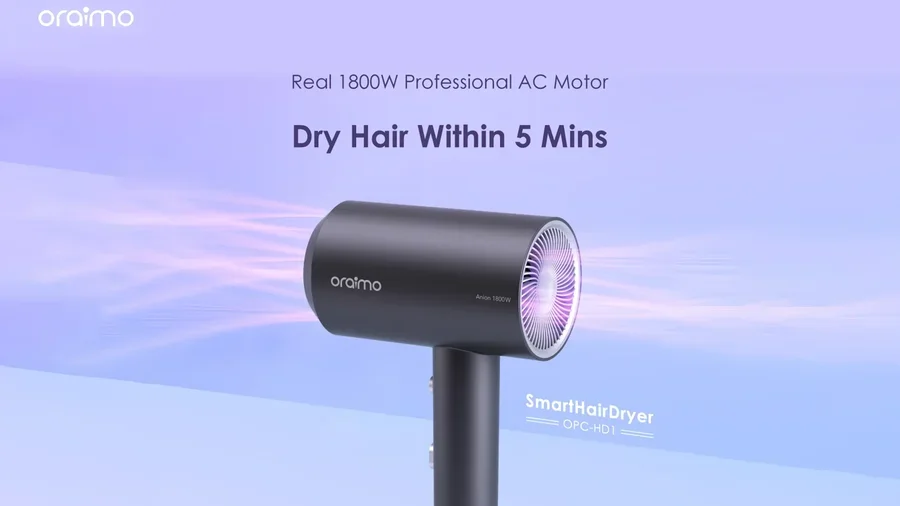 مجفف شعر احترافي Oraimo HairDryer Pro OHD-550NEU(GRAPHITE GREY) — 2