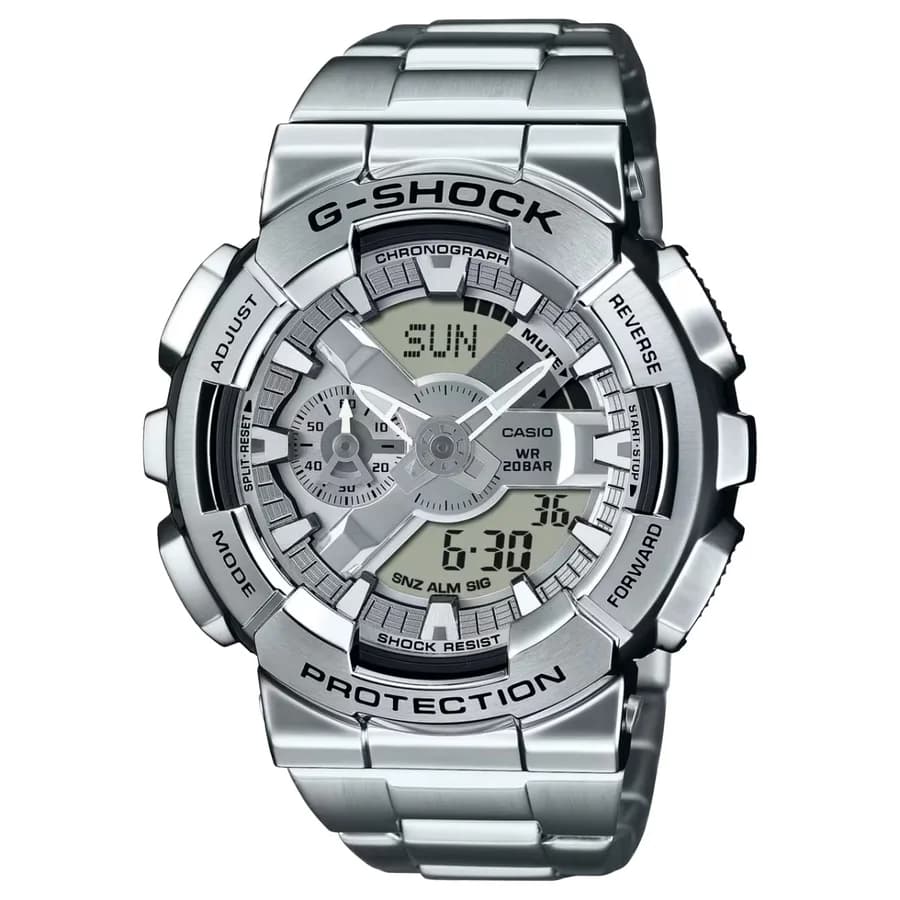 ساعة يد معدنية كاملة بتصميم كبير الحجم من سلسلة G-Shock GM-110D-8ADR