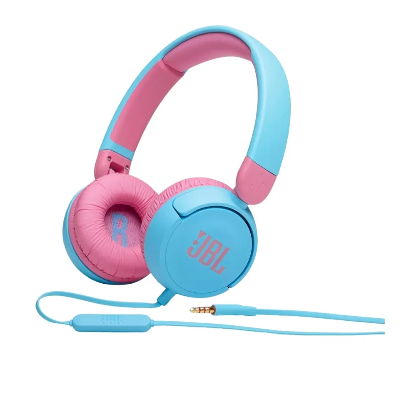 سماعة JBL JR310 للأطفال بلون أزرق مع صوت آمن وميكروفون مدمج 200001687