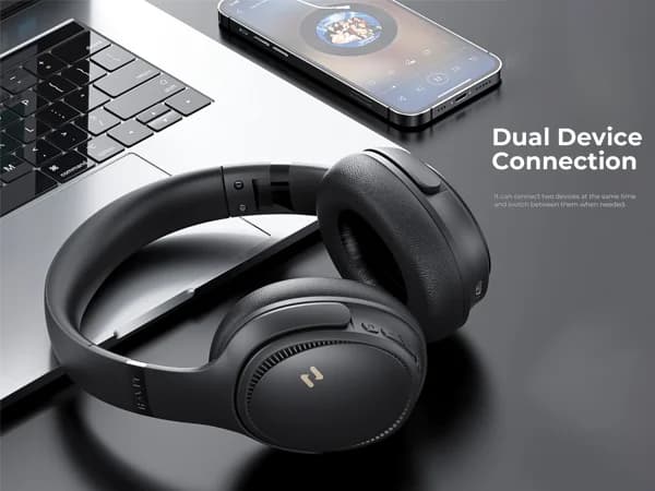 سماعة رأس لاسلكية Havit H630BT PRO مع خاصية إلغاء الضوضاء النشط - أسود H630BTPRO-Black — 3