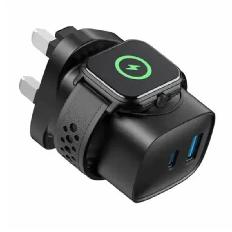 شاحن Havit UC132 UK بقدرة 20 واط بمنفذين وشاحن لاسلكي 2 واط - أسود UC132EU-Black — 2