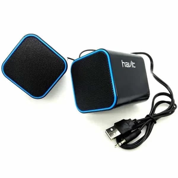 مكبر صوت Havit HV-SK473 USB2.0 صغير الحجم باللون الأسود والأزرق HV-SK473-Black+blue — 2