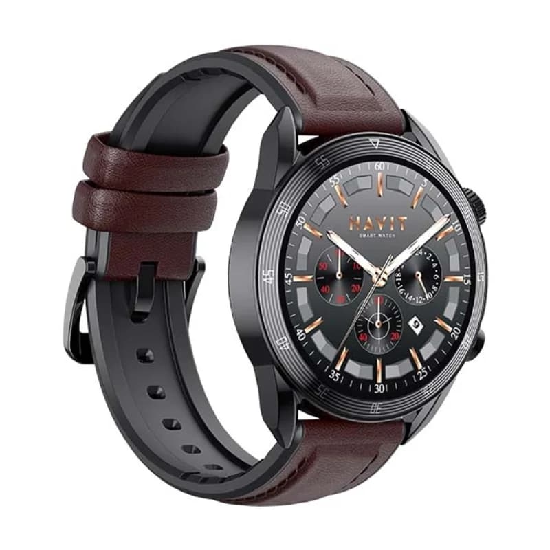 ساعة ذكية Havit M9030 PRO بشاشة AMOLED دائرية بنية اللون M9030 PRO-brown — 2