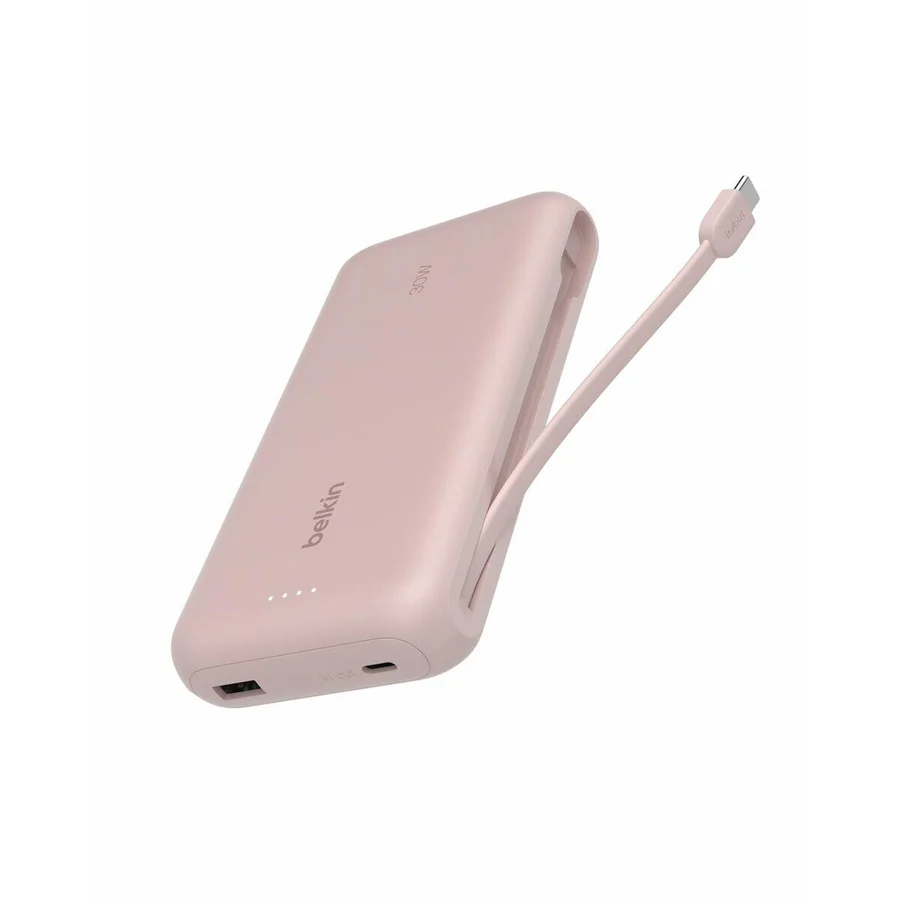 شاحن طوارئ Belkin BOOSTCHARGE Power Bank 20K مع كابل مدمج، وردي BPB024hqPK — 3