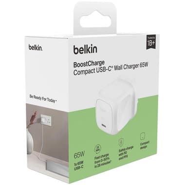 شاحن جداري سريع Belkin BoostCharge PRO 65W USB-C PD GaN مع PPS - WCA011myWH — 3