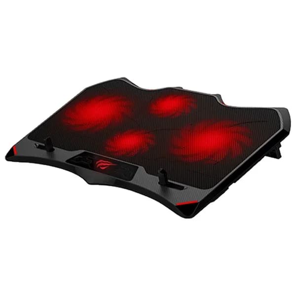 قاعدة تبريد لابتوب للألعاب Havit HV-F2081 بأربعة مراوح وإضاءة LED - أسود/أحمر HV-F2081-Black+Red — 2