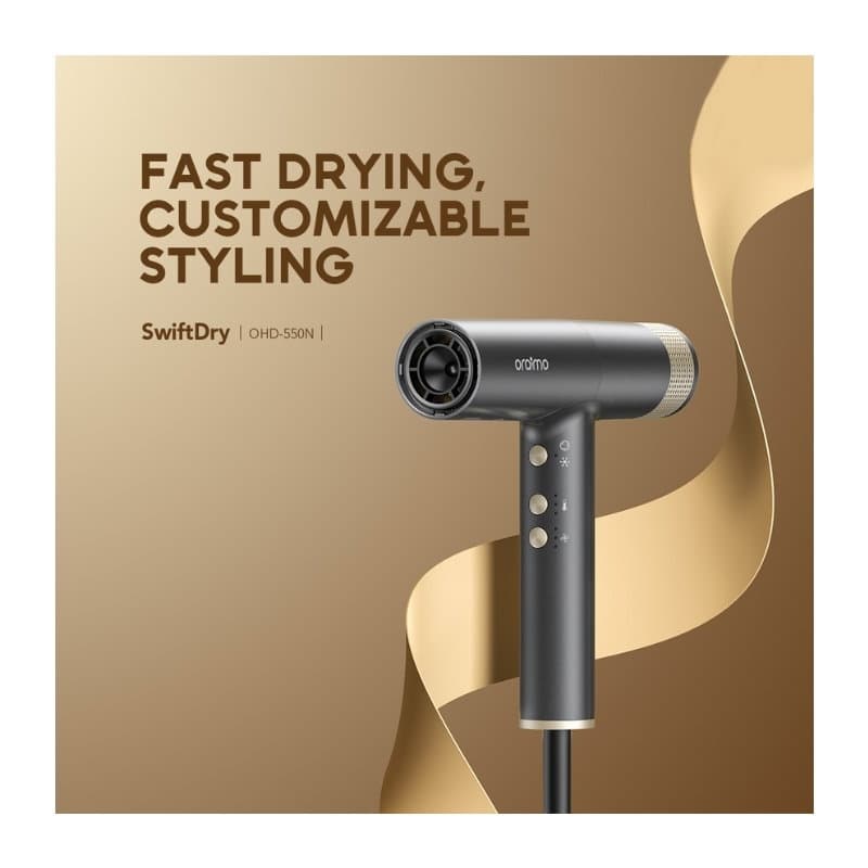 مجفف شعر احترافي عالي الأداء من Oraimo - OHD-550N(GRAPHITE GREY) — 3