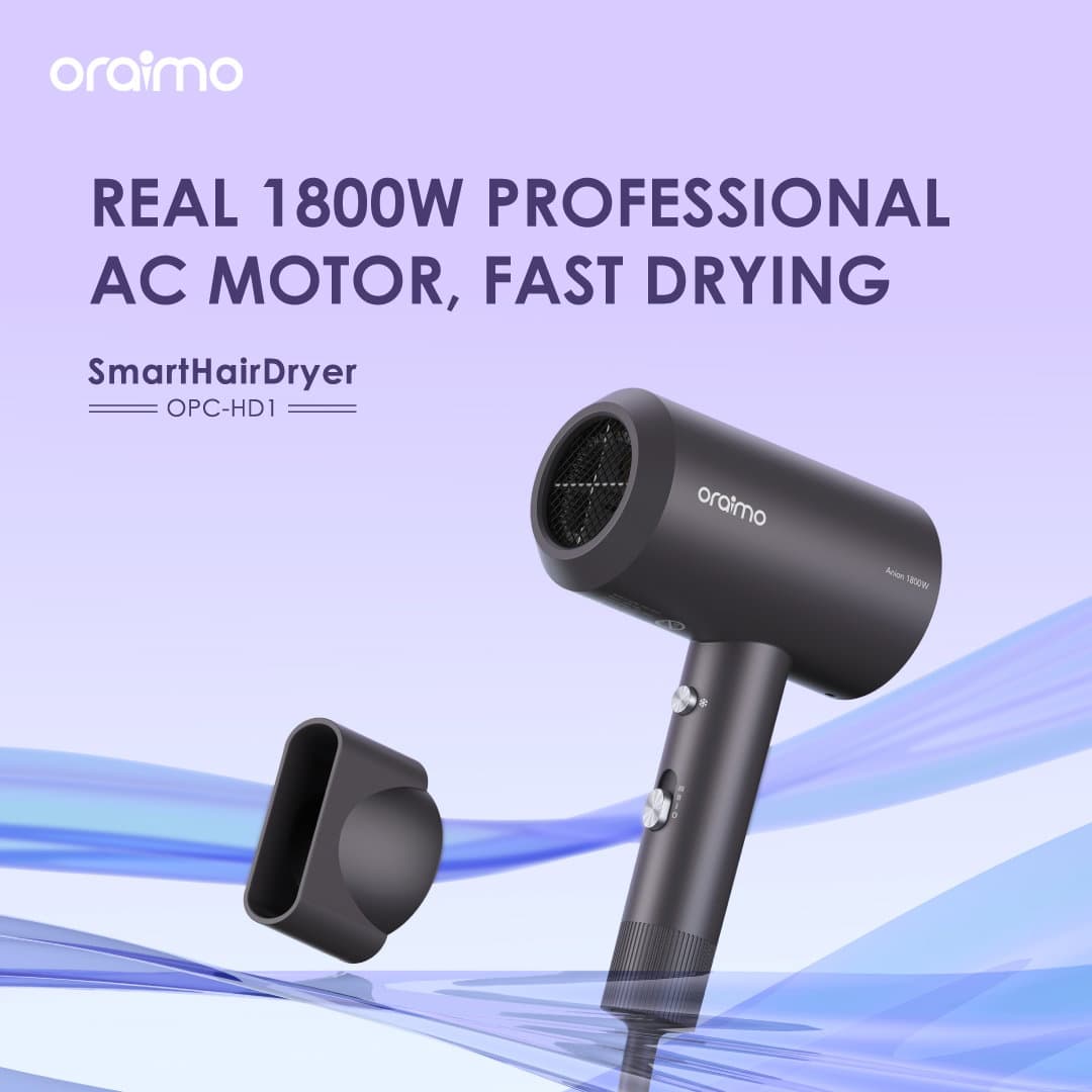 مجفف شعر احترافي Oraimo HairDryer Pro OHD-550NEU(GRAPHITE GREY) — 4