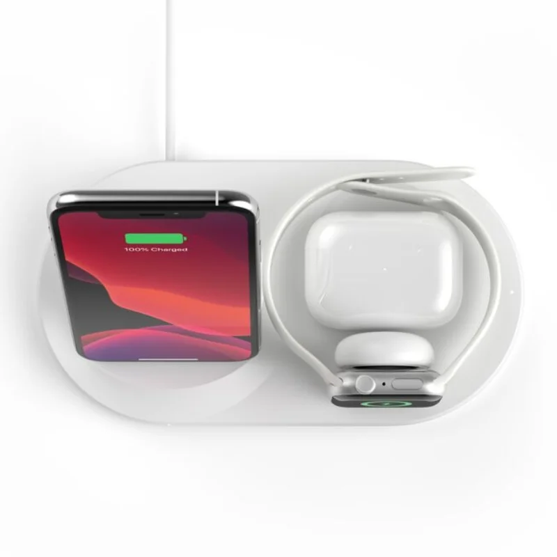 شاحن لاسلكي بلكين بوست تشارج ٣ × ١ لأجهزة آيفون و Apple Watch و AirPods - WIZ001myWH — 3