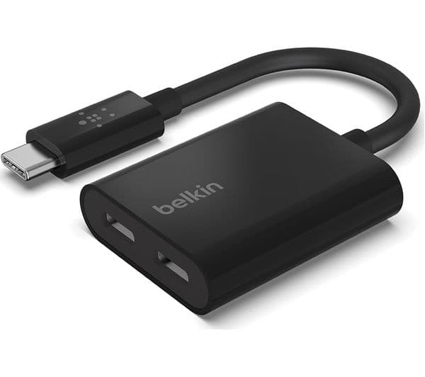 محول Belkin USB-C للشحن والصوت - أسود F7U081btBLK — 2