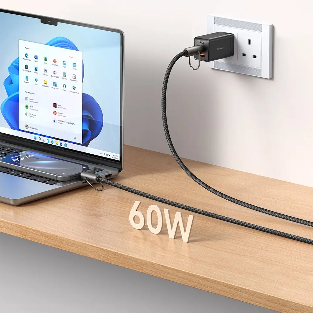 كابل شحن ماكدودو USB-C إلى USB-C 60 واط مع حزام CA-6830 — 3