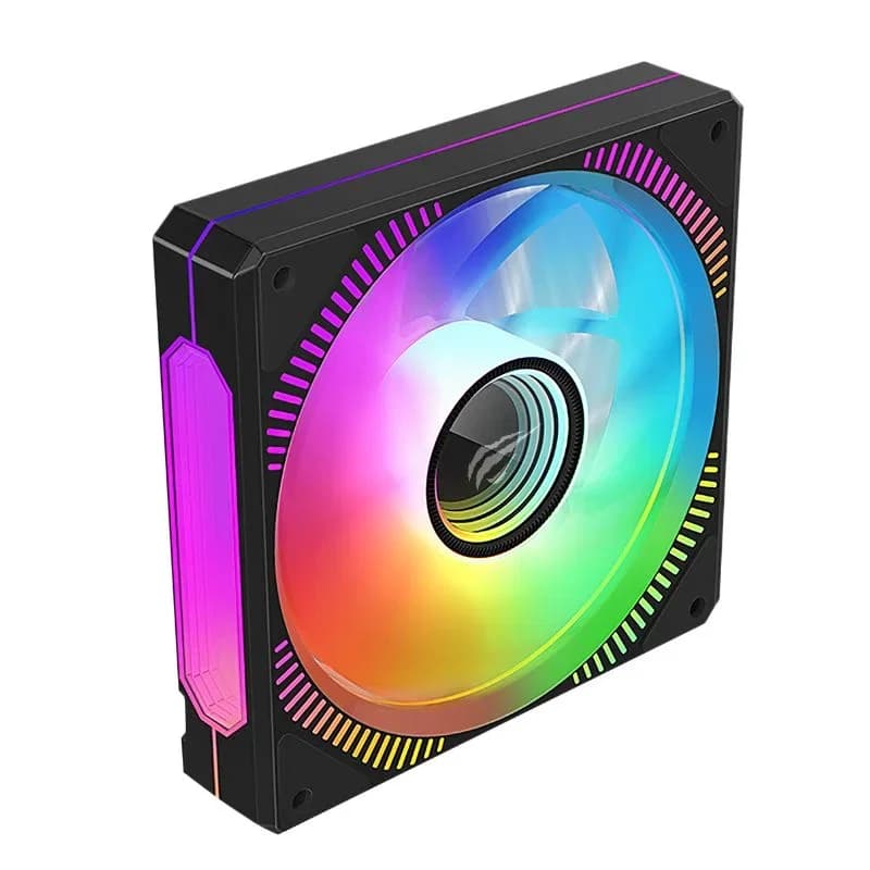 مروحة تبريد كيس Havit F2096-black بحجم 120مم وإضاءة RGB — 2