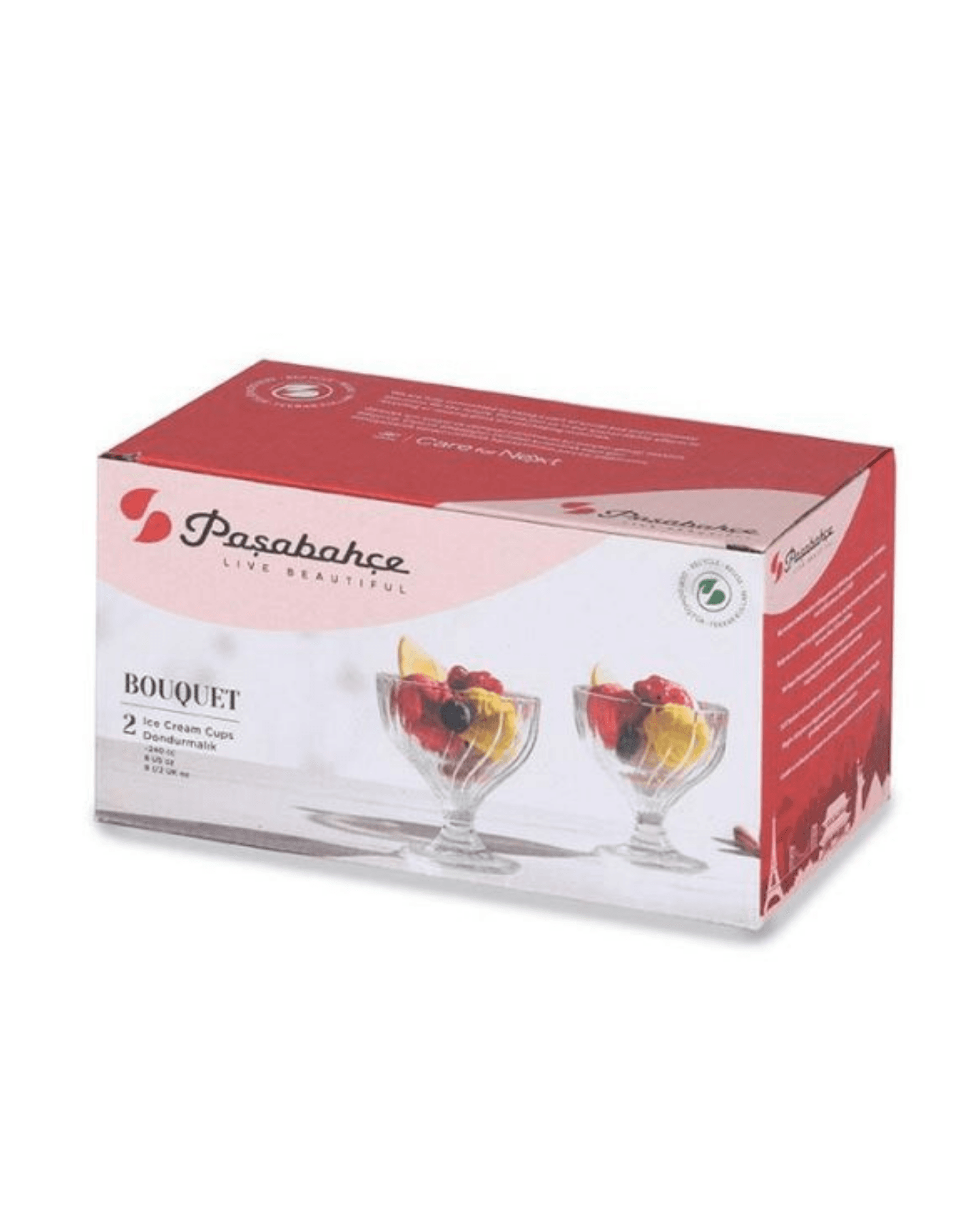 سيت وعاء ايس كريم زجاجي 2 قطع ماركة باشابهجة Pasabahce Ice Cream Bowl Set — 3