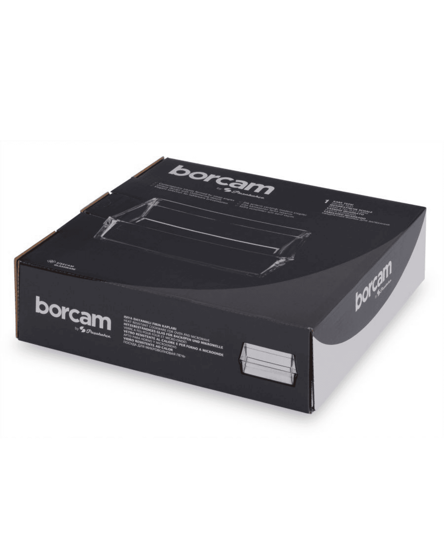 بايركس حراري مربع بسعة  4100 مل من ماركة بوركام Borcam Pyrex Mold — 3