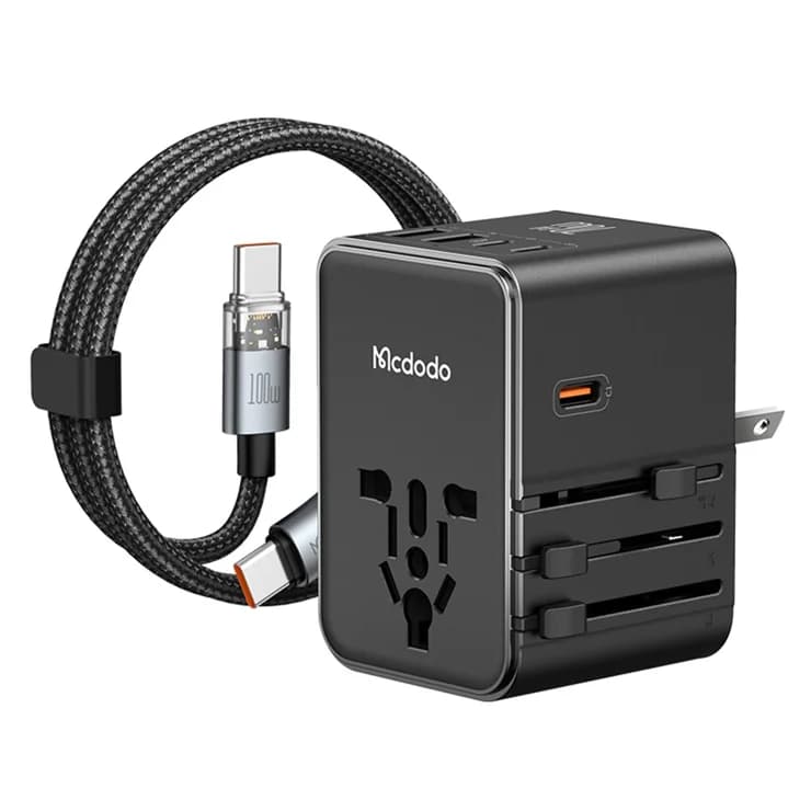 محول سفر عالمي مع 3 منافذ USB-C و2 USB-A - CP-5980