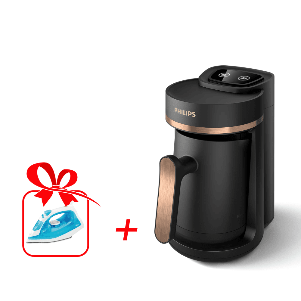 محضرة قهوة تركية حديثة من Philips HDA15062 مع ايكاسا مكوى بخاري 2000 واط أزرق | SL2077A