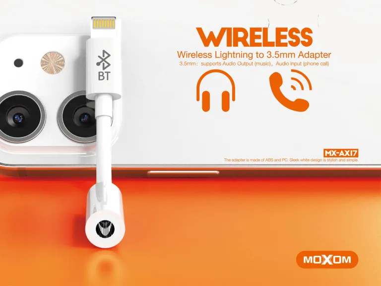 تحويلة آيفون MX-AX17 موكسوم، سماعة Wireless Lightning to 3.5mm