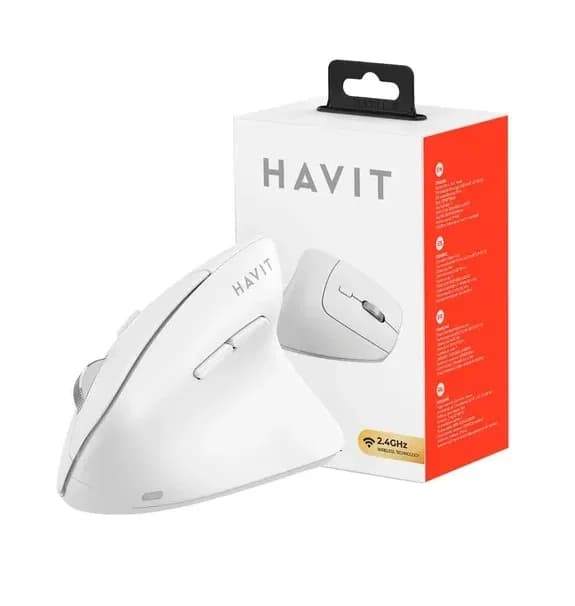 ماوس لاسلكي Havit MS45WB أبيض بتصميم مدمج وخفيف MS45WB-white