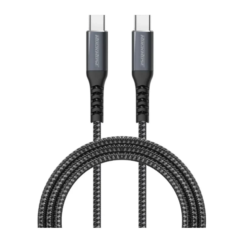 كيبل شحن Rockrose Type-C إلى Type-C بقوة 100 واط وطول 1 متر RRCS07CC1P