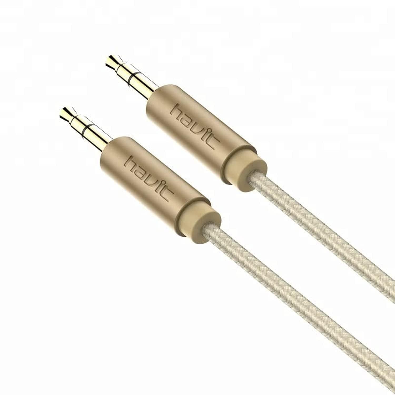 كابل صوت Havit CB66 مطلي بالذهب 3.5 مم بطول 1 متر - CB66-Gold