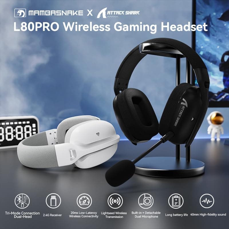 سماعة كيمنك وايرليس من اتاك شارك ATTACKSHARK L80 PRO
