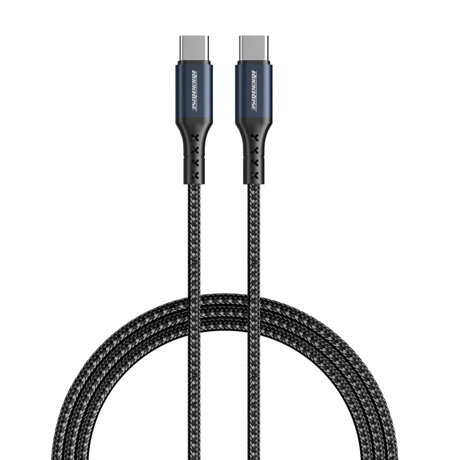 كيبل شحن Rockrose Type-C إلى Type-C بقدرة 65 واط - RRCS18CC1