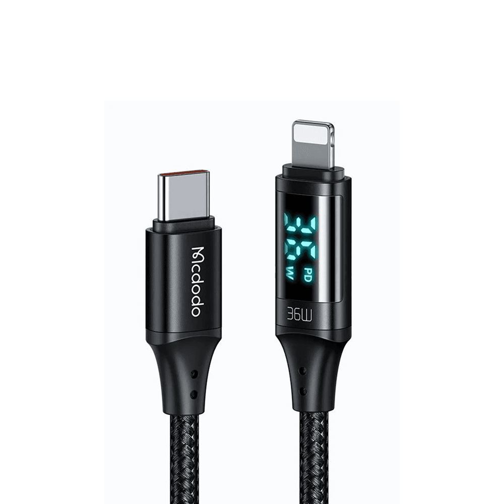 كابل بيانات MC Digital HD Type-C إلى Lightning 36 واط مع شاشة ديجيتال - CA-1030