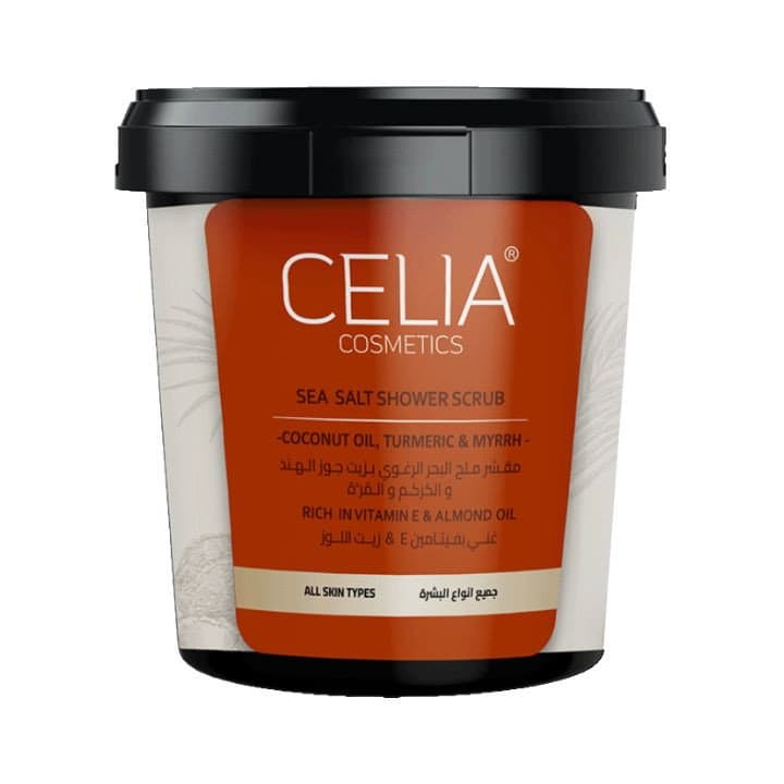 مقشر ملح البحر الرغوي بزيت جوز الهند والكركم والمر Sea Salt Shower Scrub with Coconut Oil & Turmeric & Myrrh