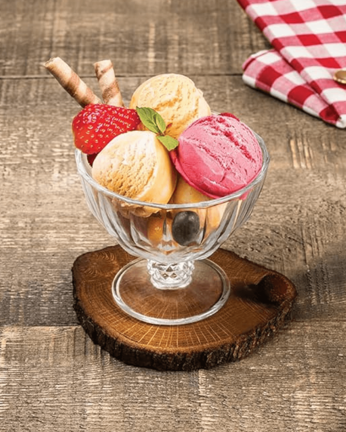 سيت وعاء ايس كريم زجاجي 2 قطع ماركة باشابهجة Pasabahce Ice Cream Bowl Set