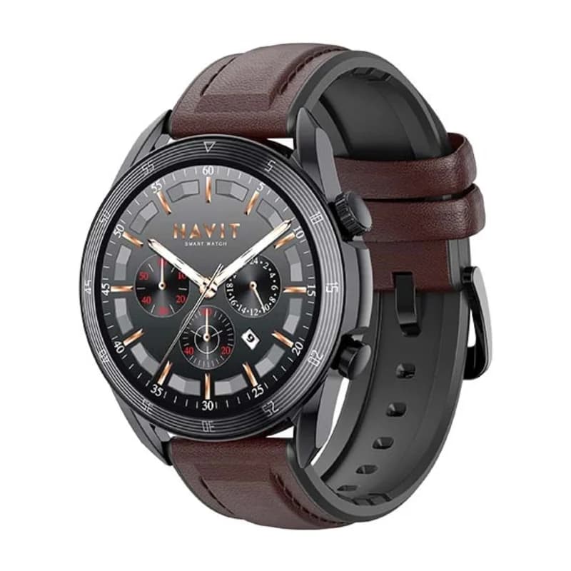 ساعة ذكية Havit M9030 PRO بشاشة AMOLED دائرية بنية اللون M9030 PRO-brown
