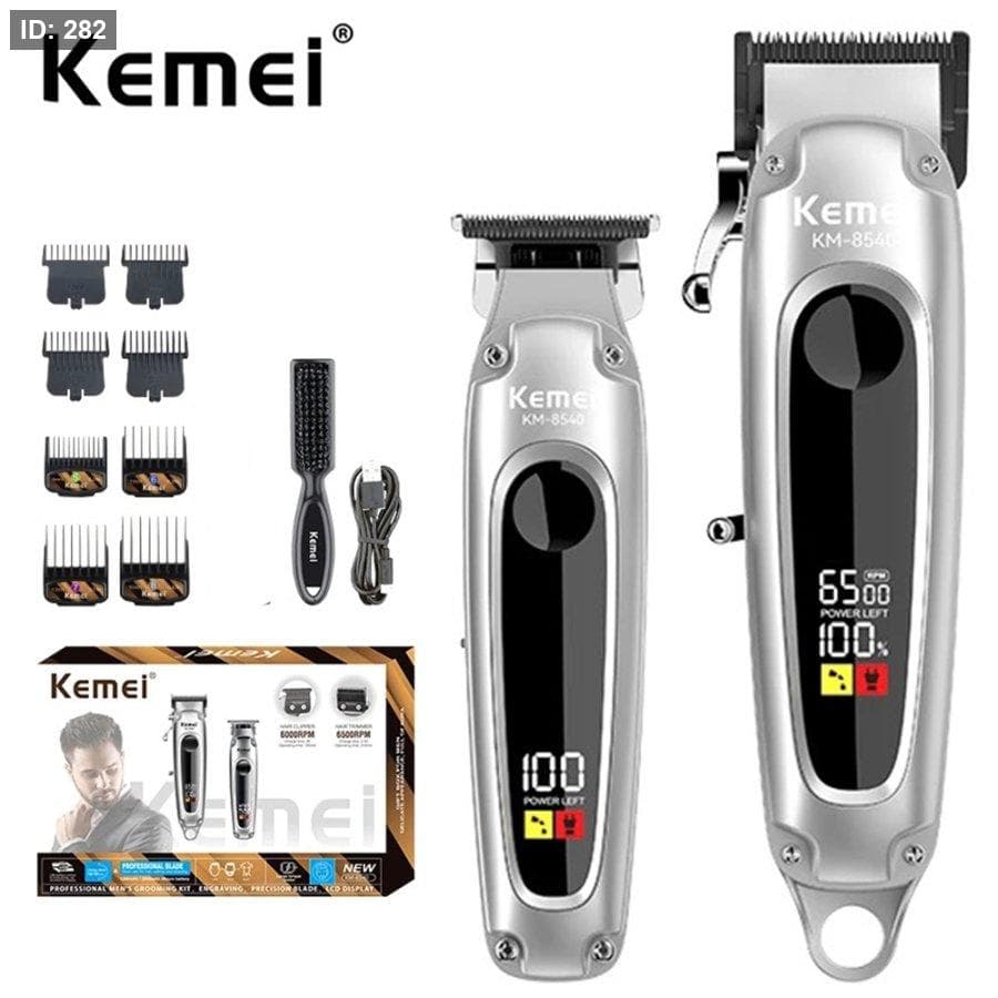 مجموعة كيمي الاحترافية (ماكينة تدريج + ماكينة تصفير) Kemei KM-8540